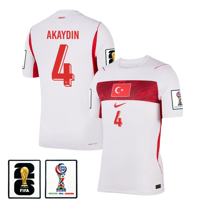 Samet Akaydin 4 Turkey National Team 2026 Away Jersey - White, Men