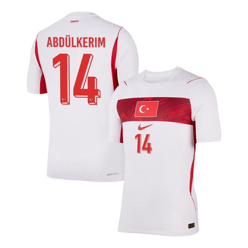 Abdulkerim Bardakci 14 Turkey National Team 2026 Away Jersey - White, Men