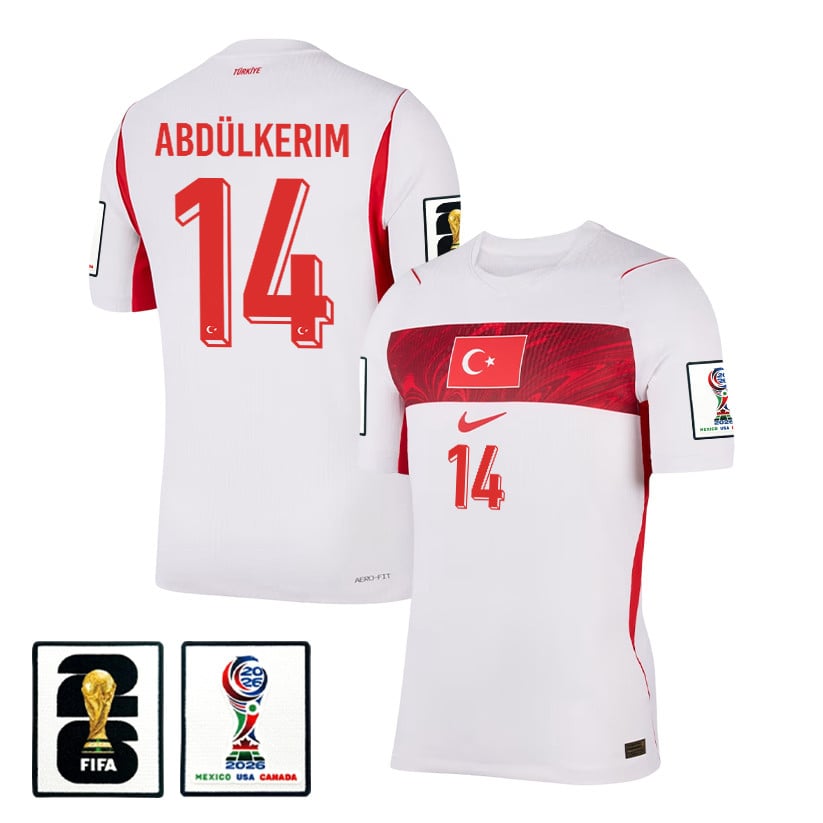Abdulkerim Bardakci 14 Turkey National Team 2026 Away Jersey - White, Men
