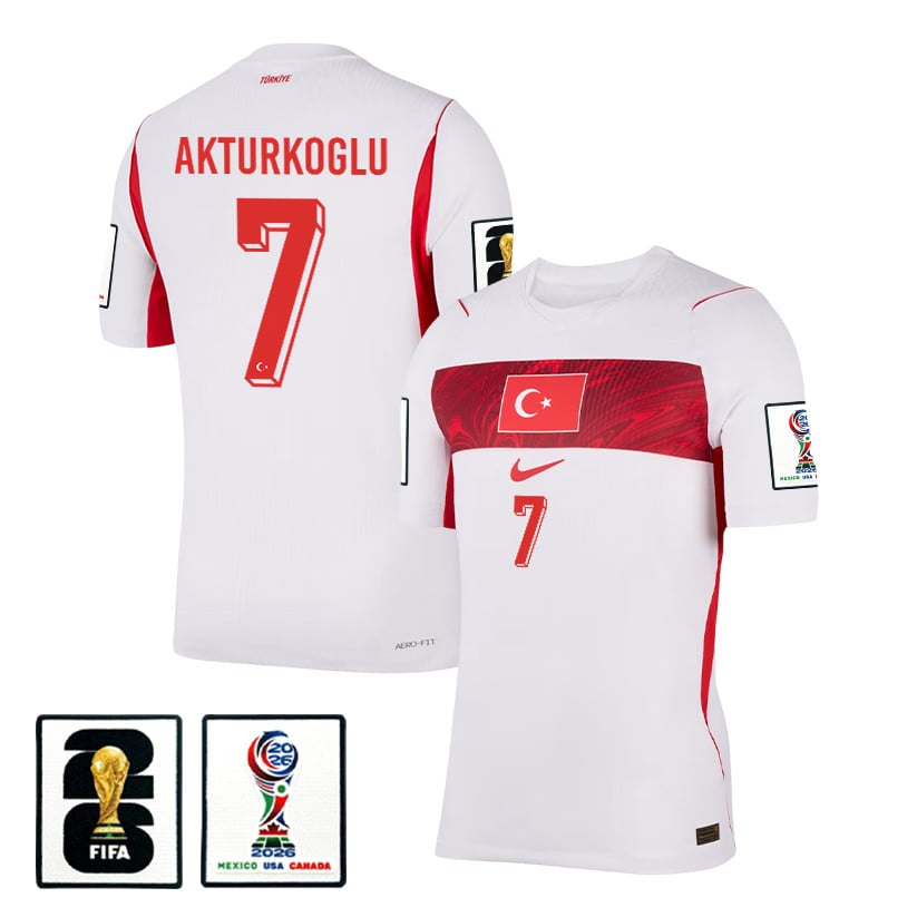 Kerem Akturkoglu 7 Turkey National Team 2026 Away Jersey - White, Men
