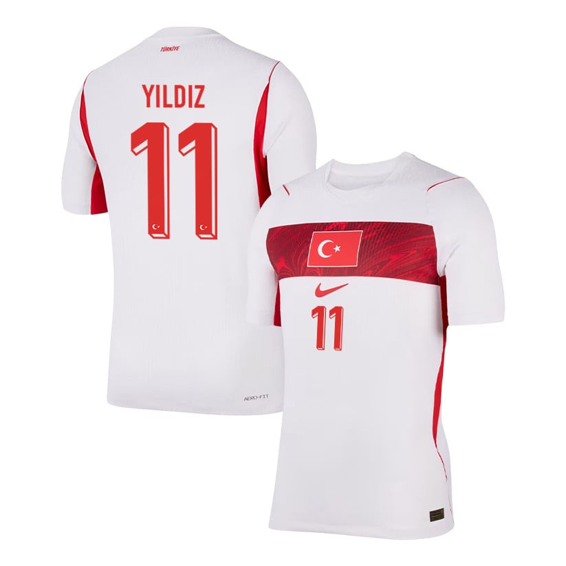 Kenan Yildiz 11 Turkey National Team 2026 Away Jersey - White, Men