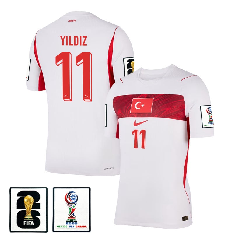 Kenan Yildiz 11 Turkey National Team 2026 Away Jersey - White, Men