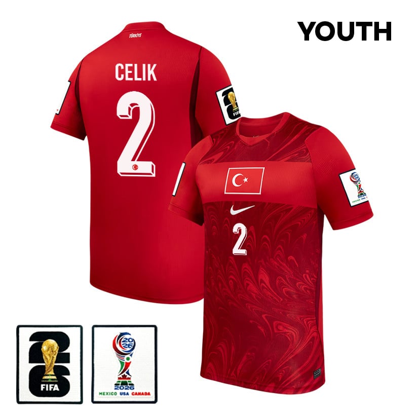 Mehmet Zeki Celik 2 Youth Turkey National Team 2026 Home Jersey - Red
