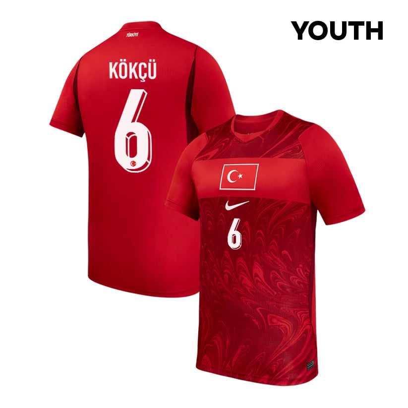 Orkun Kokcu 6 Youth Turkey National Team 2026 Home Jersey - Red