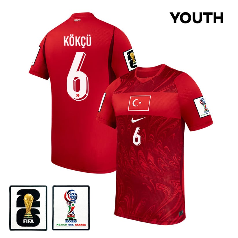 Orkun Kokcu 6 Youth Turkey National Team 2026 Home Jersey - Red