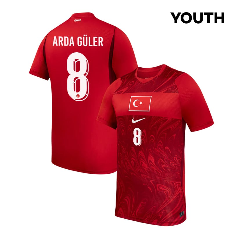 Arda Guler 8 Youth Turkey National Team 2026 Home Jersey - Red