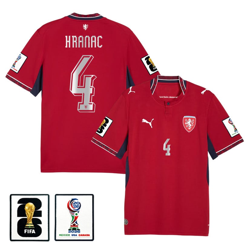 Robin Hranac 4 Czech Republic National Team 2026 Home Jersey - Red, Men
