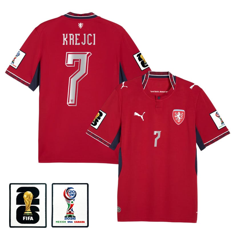 Ladislav Krejci 7 Czech Republic National Team 2026 Home Jersey - Red, Men