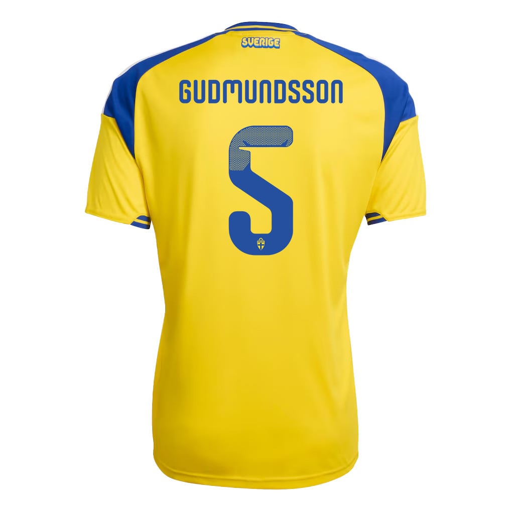 Gabriel Gudmundsson 5 Sweden National Team 2026 Home Jersey - Yellow, Men