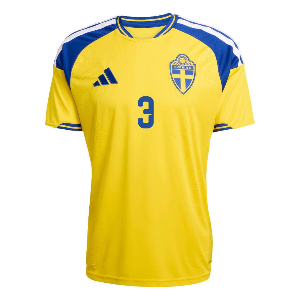 Victor Lindeloef 3 Sweden National Team 2026 Home Jersey - Yellow, Men