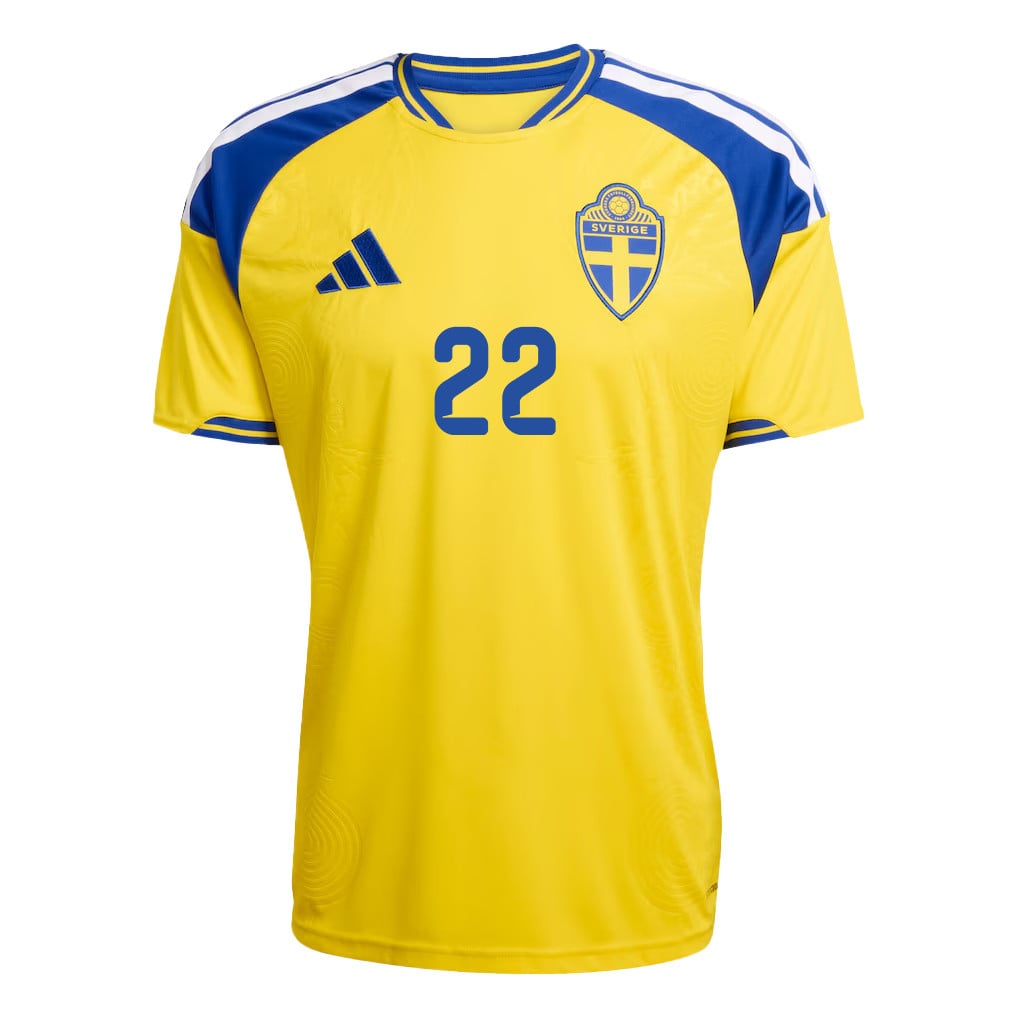Besfort Zeneli 22 Sweden National Team 2026 Home Jersey - Yellow, Men