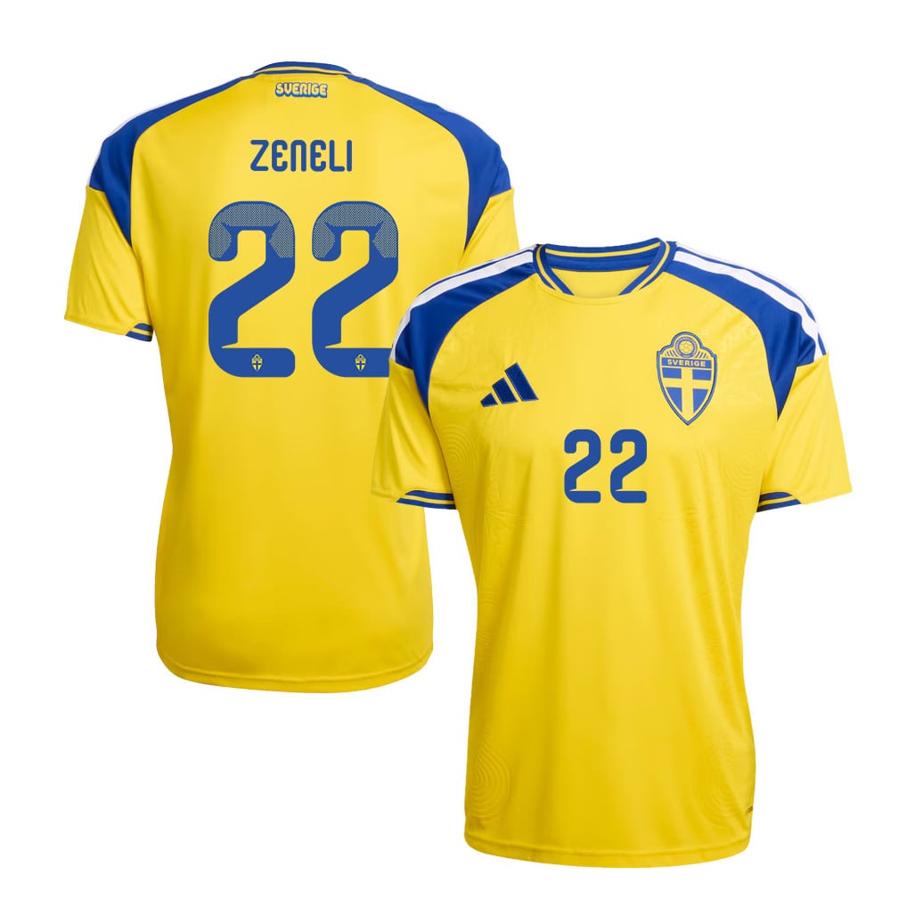 Besfort Zeneli 22 Sweden National Team 2026 Home Jersey - Yellow, Men