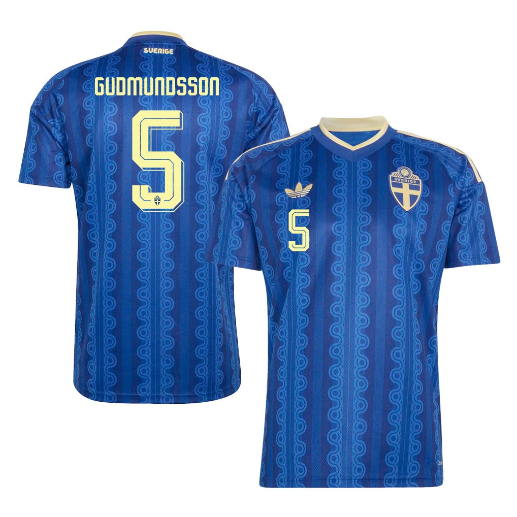 Gabriel Gudmundsson 5 Sweden National Team 2026 Away Jersey - Blue, Men