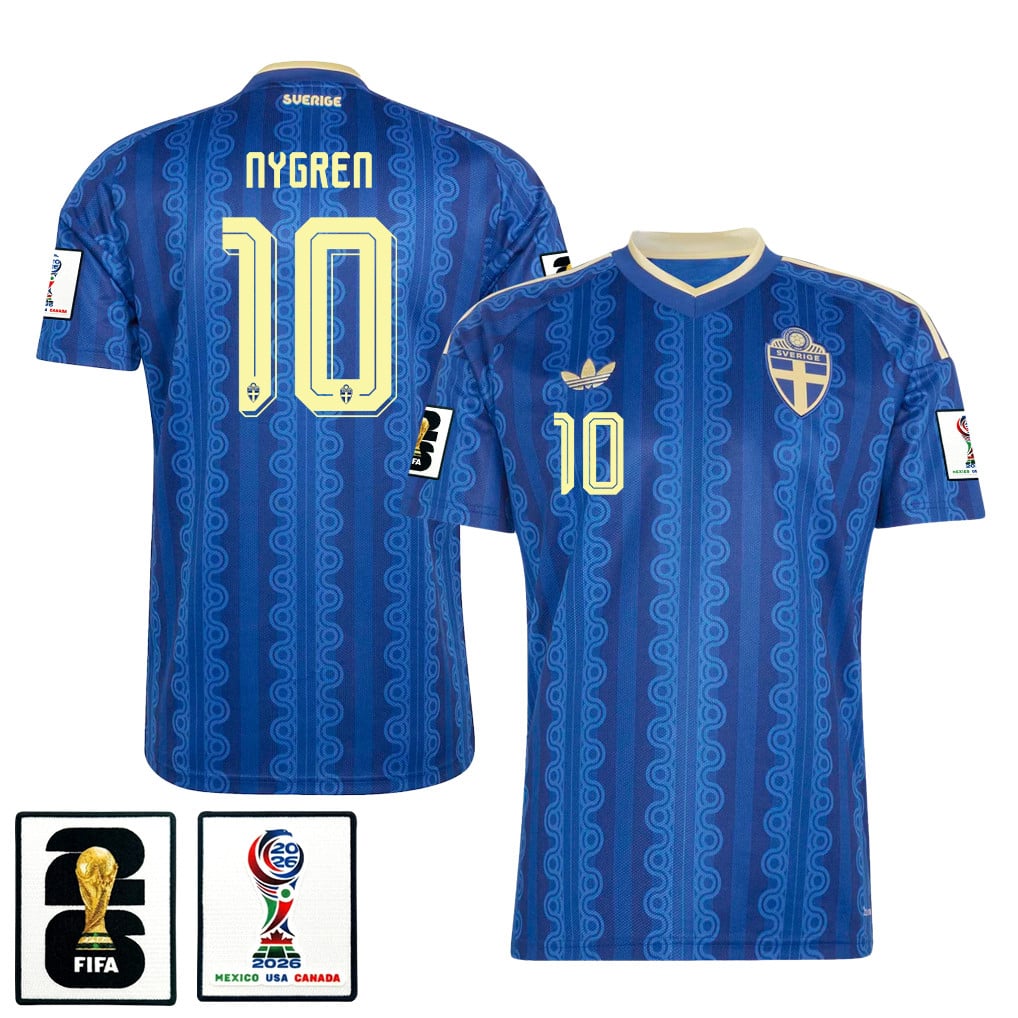 Benjamin Nygren 10 Sweden National Team 2026 Away Jersey - Blue, Men