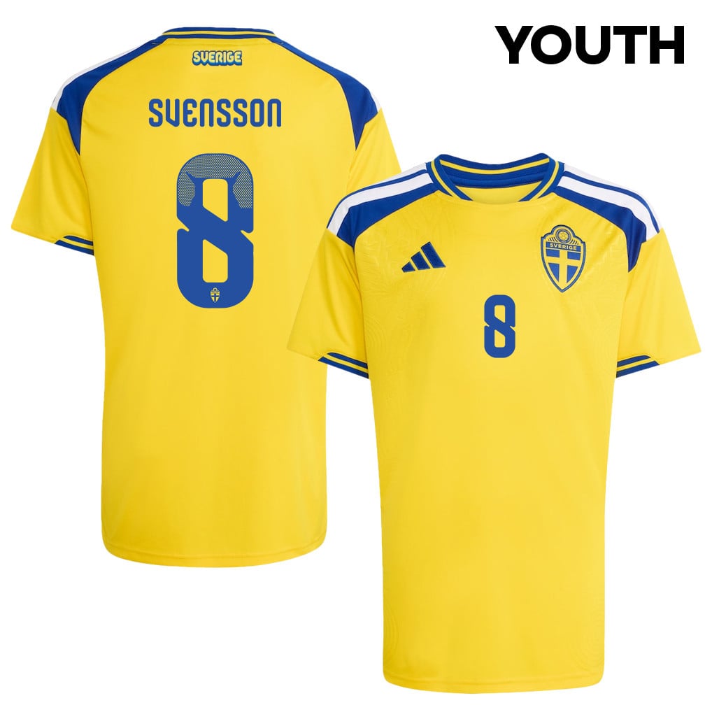 Daniel Svensson 8 Youth Sweden National Team 2026 Home Jersey - Yellow