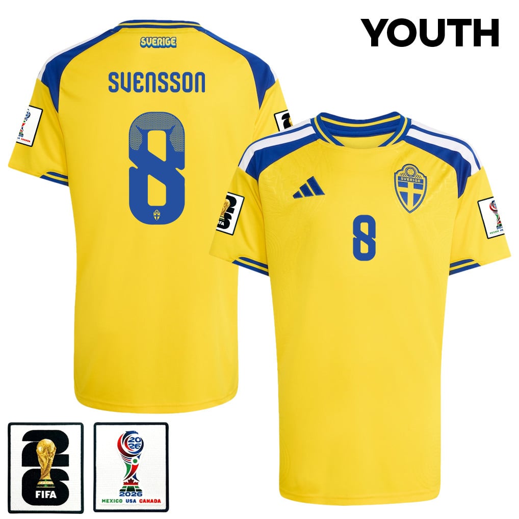 Daniel Svensson 8 Youth Sweden National Team 2026 Home Jersey - Yellow