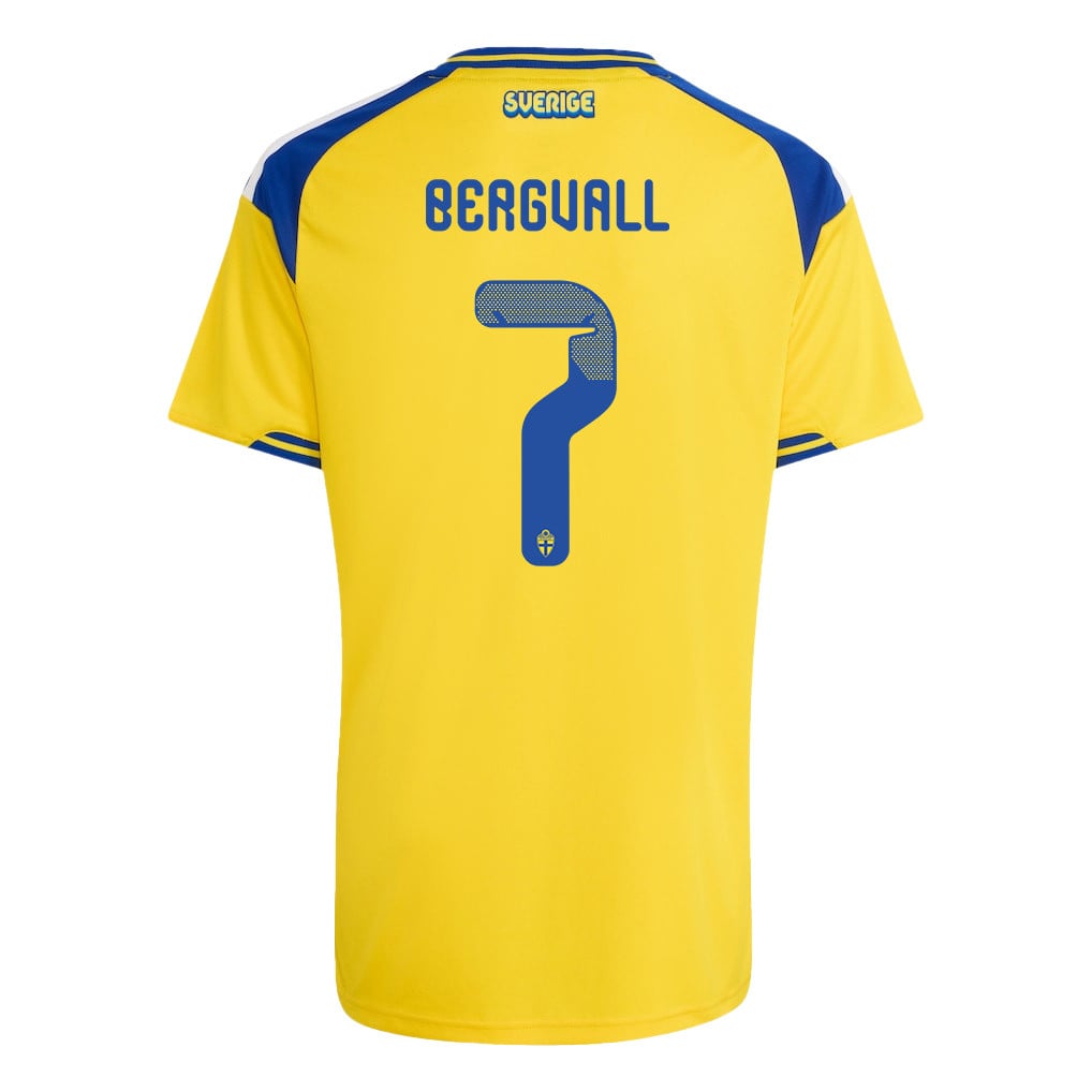 Lucas Bergvall 7 Youth Sweden National Team 2026 Home Jersey - Yellow