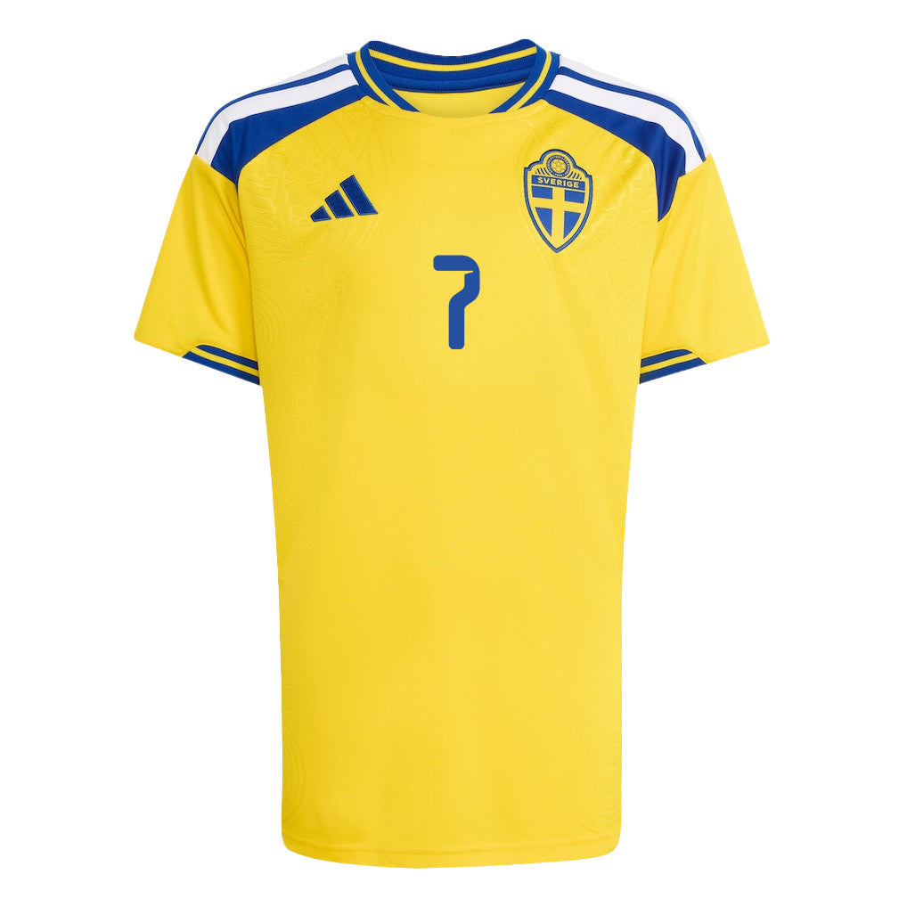 Lucas Bergvall 7 Youth Sweden National Team 2026 Home Jersey - Yellow