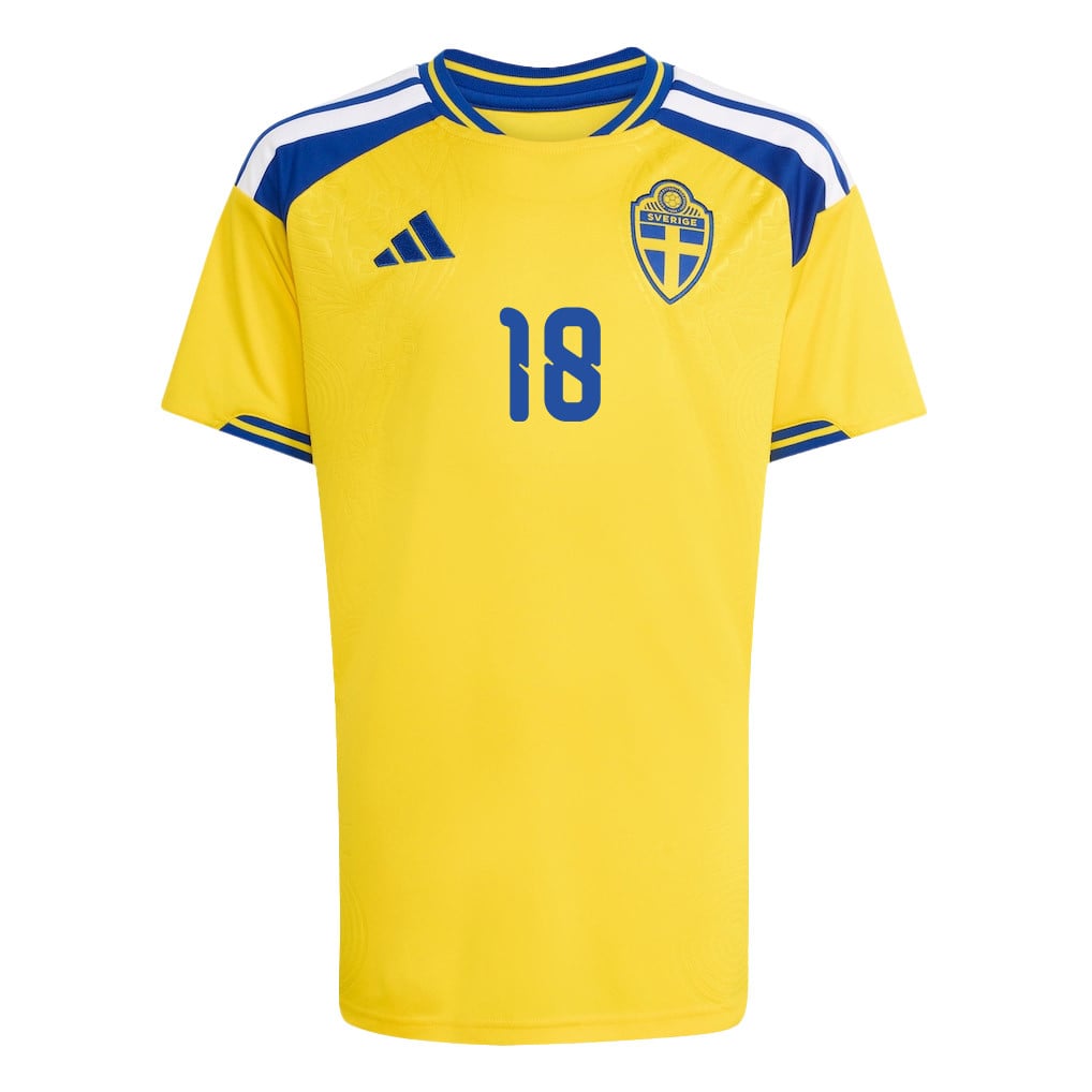 Yasin Ayari 18 Youth Sweden National Team 2026 Home Jersey - Yellow