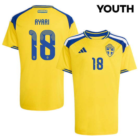 Yasin Ayari 18 Youth Sweden National Team 2026 Home Jersey - Yellow