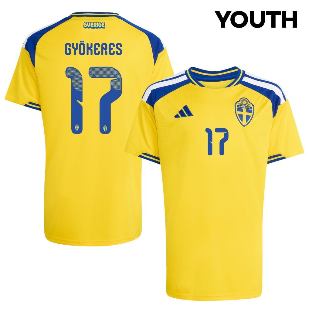 Viktor Gyoekeres 17 Youth Sweden National Team 2026 Home Jersey - Yellow
