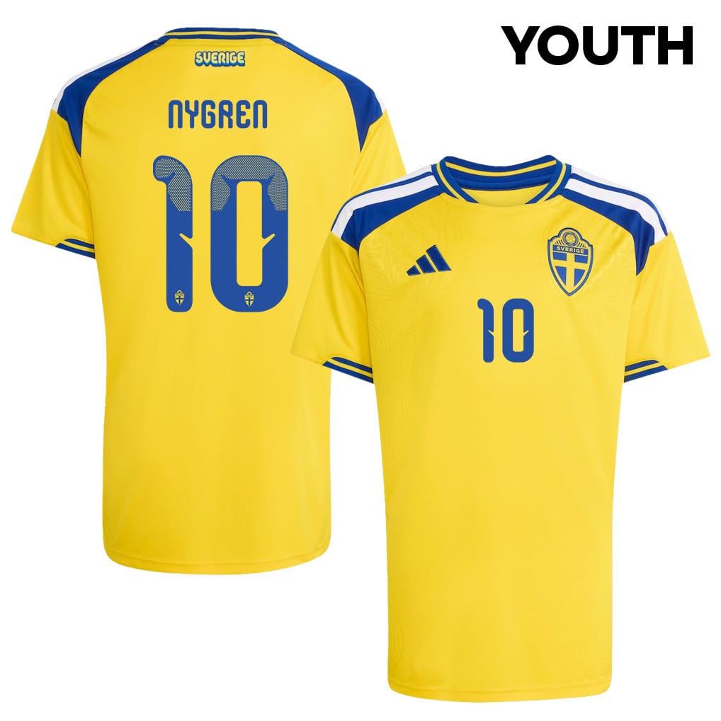 Benjamin Nygren 10 Youth Sweden National Team 2026 Home Jersey - Yellow