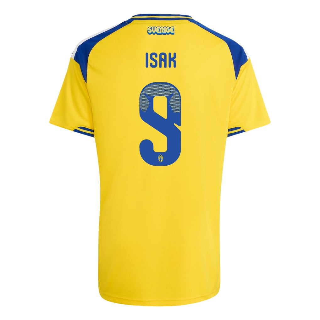 Alexander  Isak 9 Youth Sweden National Team 2026 Home Jersey - Yellow