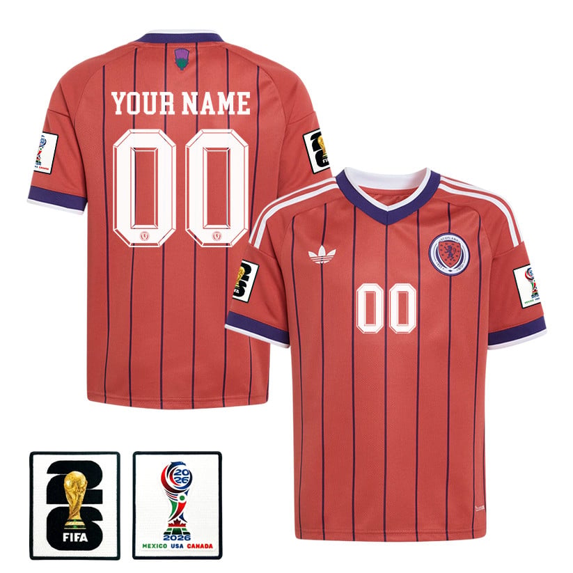 Scotland National Team 2026 Youth Away Jersey - Personalized - Red