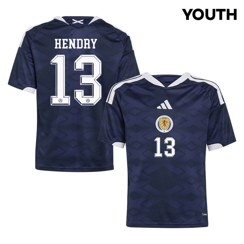 Jack Hendry 13 Youth Scotland National Team 2026 Home Jersey - Navy