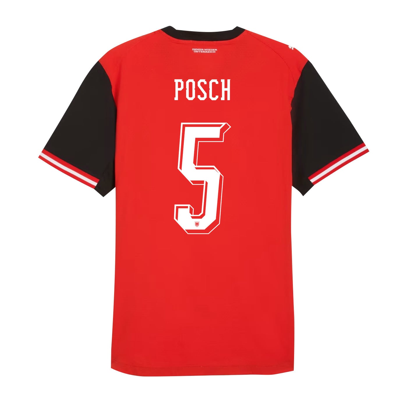 Stefan Posch 5 Austria National Team 2026 Home Jersey - Red, Men