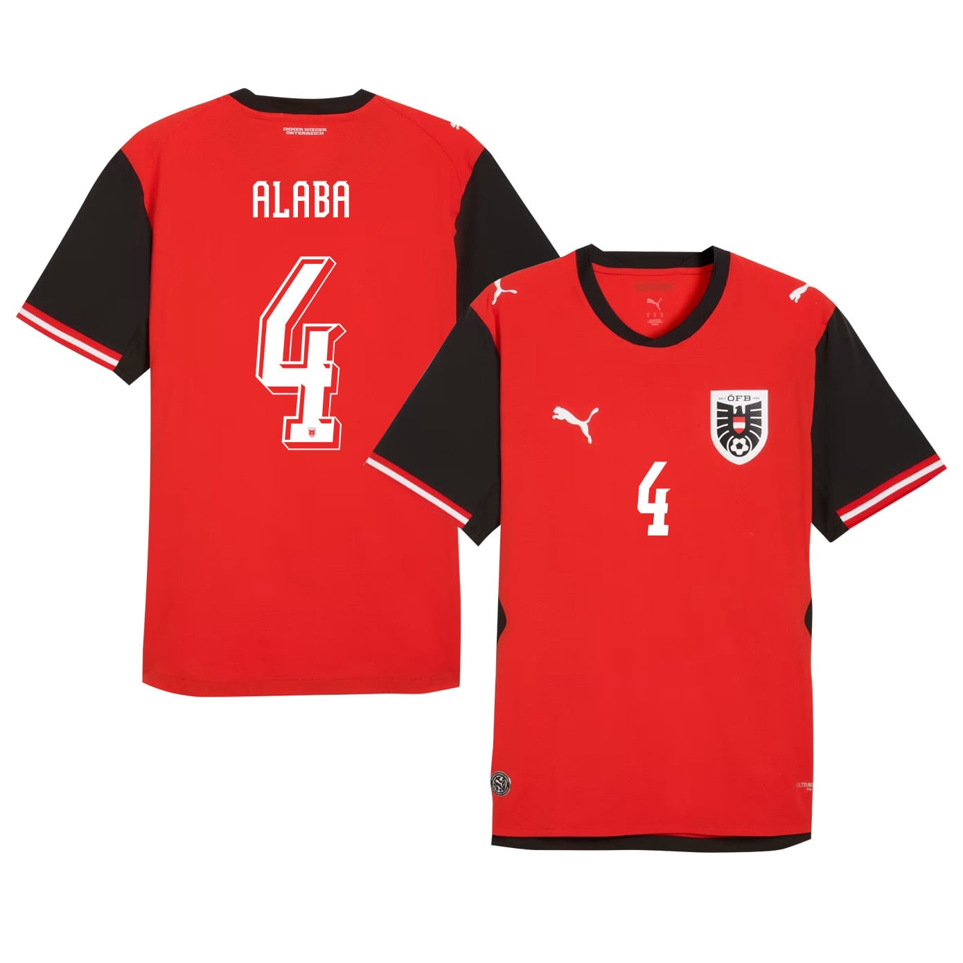 David Alaba 4 Austria National Team 2026 Home Jersey - Red, Men