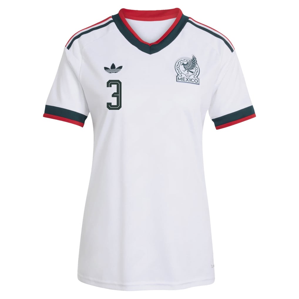 César Montes 3 Women's Mexico National Team 2026 Away Jersey - White
