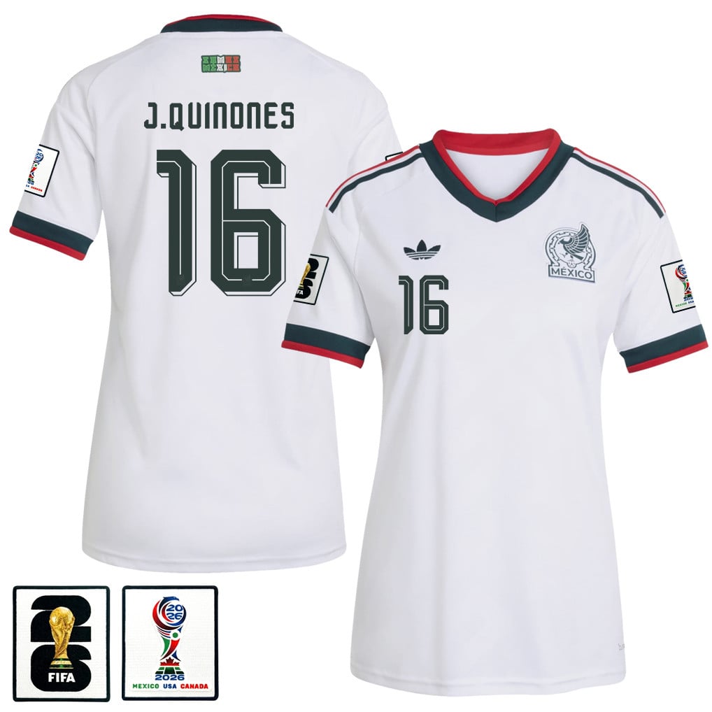 Julián Quiñones 16 Women's Mexico National Team 2026 Away Jersey - White