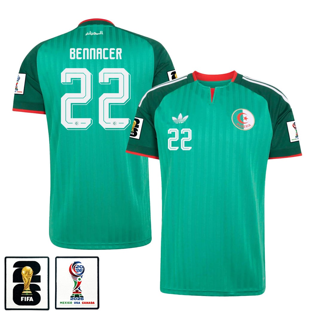 Ismaël Bennacer 22 Algeria National Team 2026 Away Jersey - Green, Men
