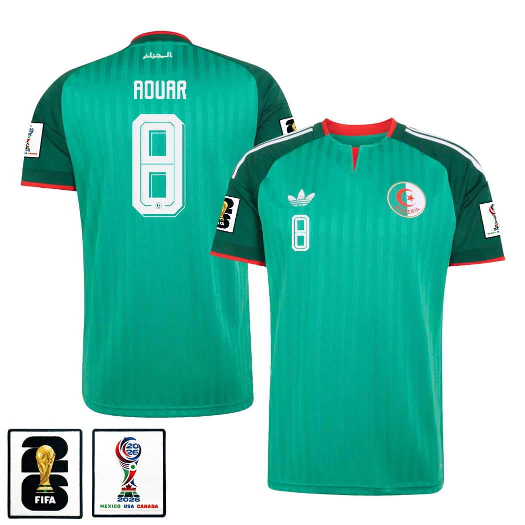 Houssem Aouar 8 Algeria National Team 2026 Away Jersey - Green, Men
