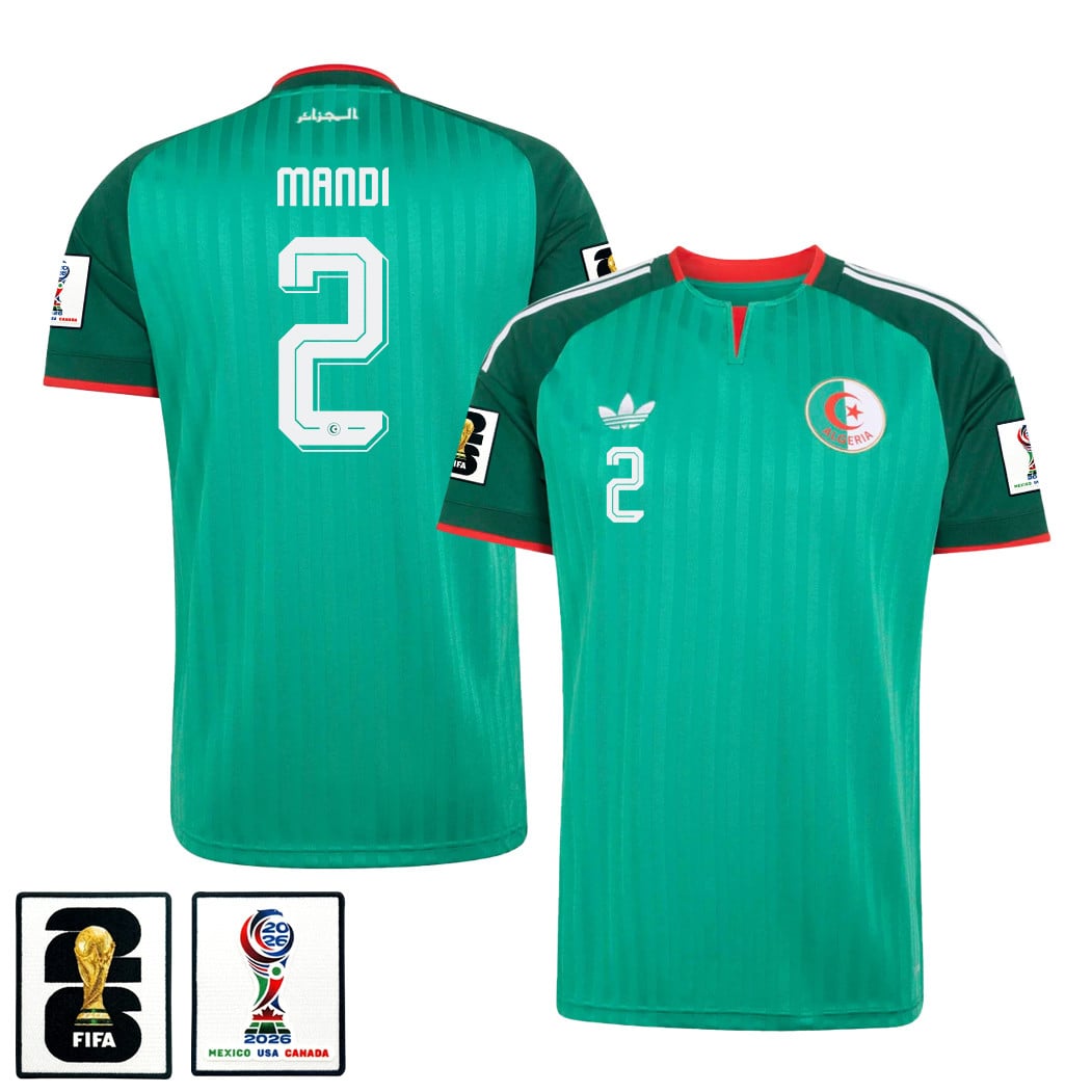 Aïssa Mandi 2 Algeria National Team 2026 Away Jersey - Green, Men