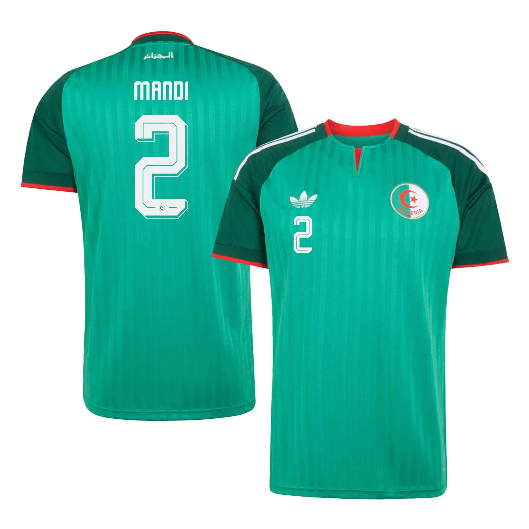 Aïssa Mandi 2 Algeria National Team 2026 Away Jersey - Green, Men