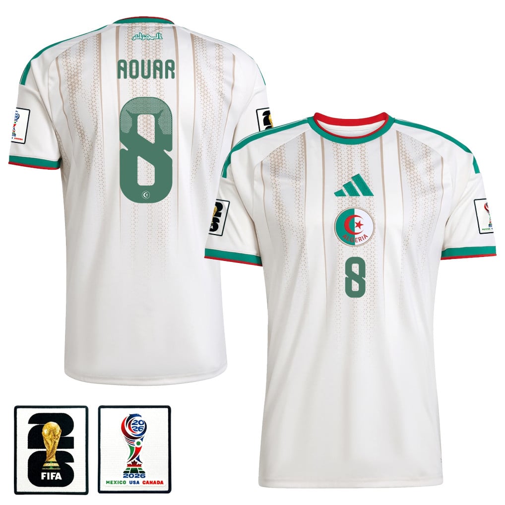 Houssem Aouar 8 Algeria National Team 2026 Home Jersey - White, Men