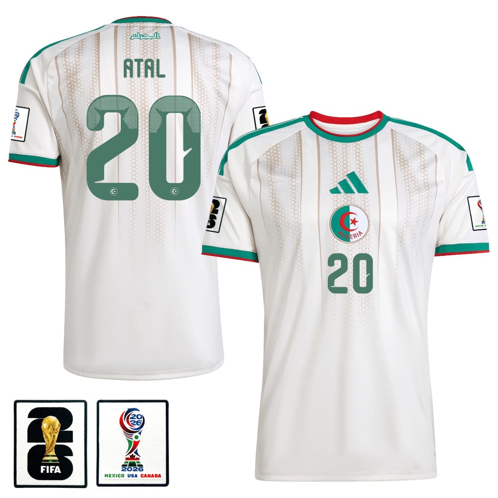Youcef Atal 20 Algeria National Team 2026 Home Jersey - White, Men
