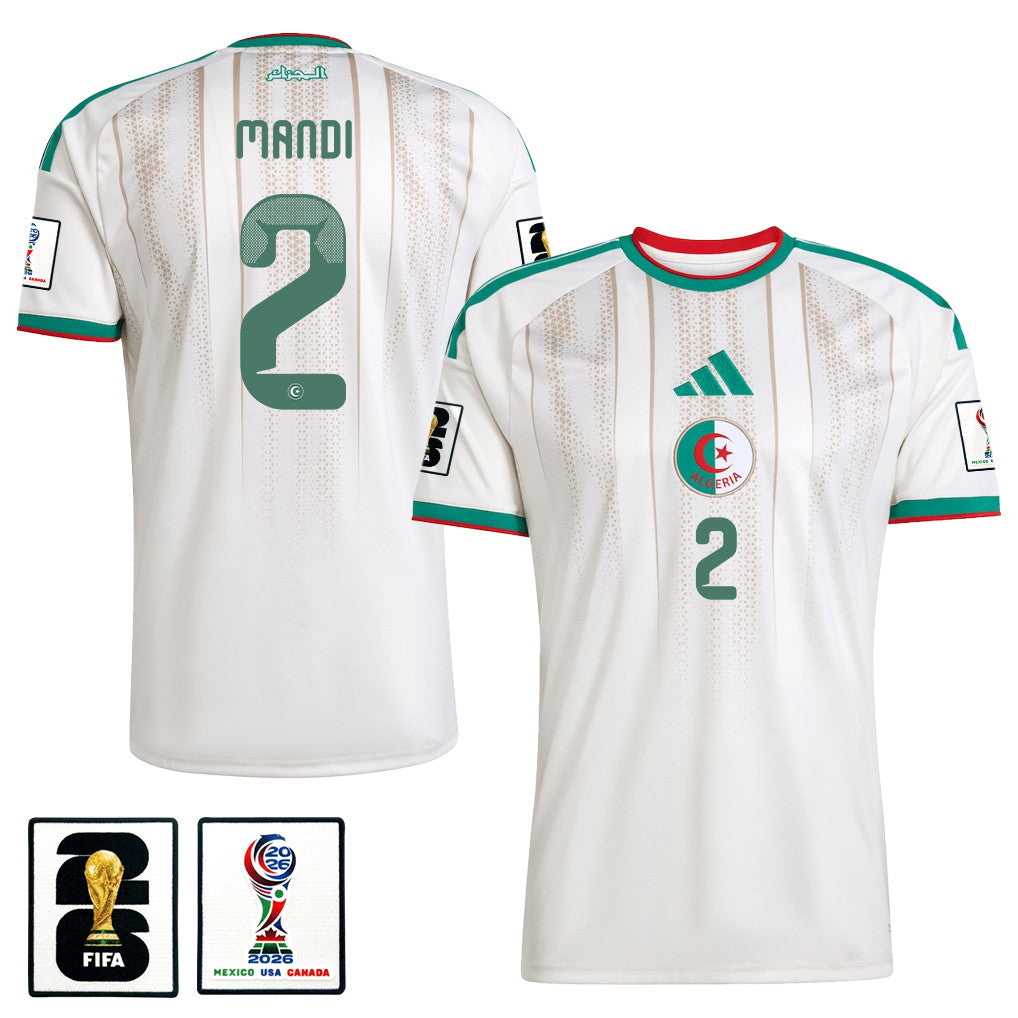 Aïssa Mandi 2 Algeria National Team 2026 Home Jersey - White, Men