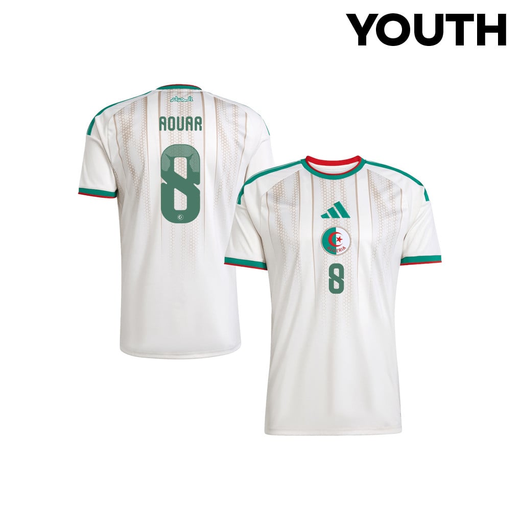 Houssem Aouar 8 Youth Algeria National Team 2026 Home Jersey - White