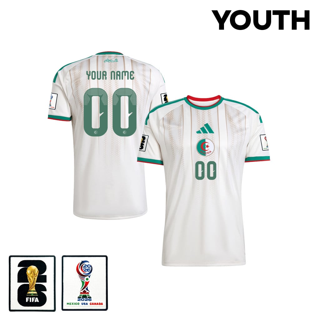 Algeria National Team 2026 Youth Personalized Home Jersey - White