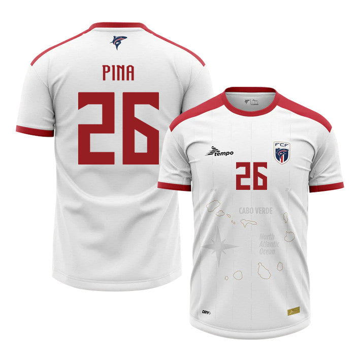 Kevin Pina 26 Cape Verde National Team 2026 Away Jersey - White, Men