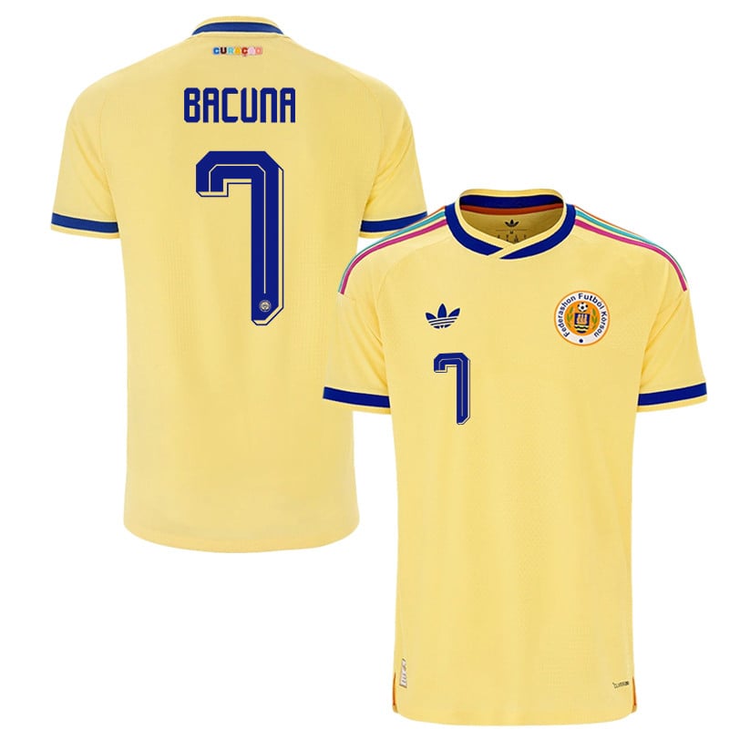 Juninho Bacuna 7 Curaçao National Team 2026 Away Jersey - Yellow, Men