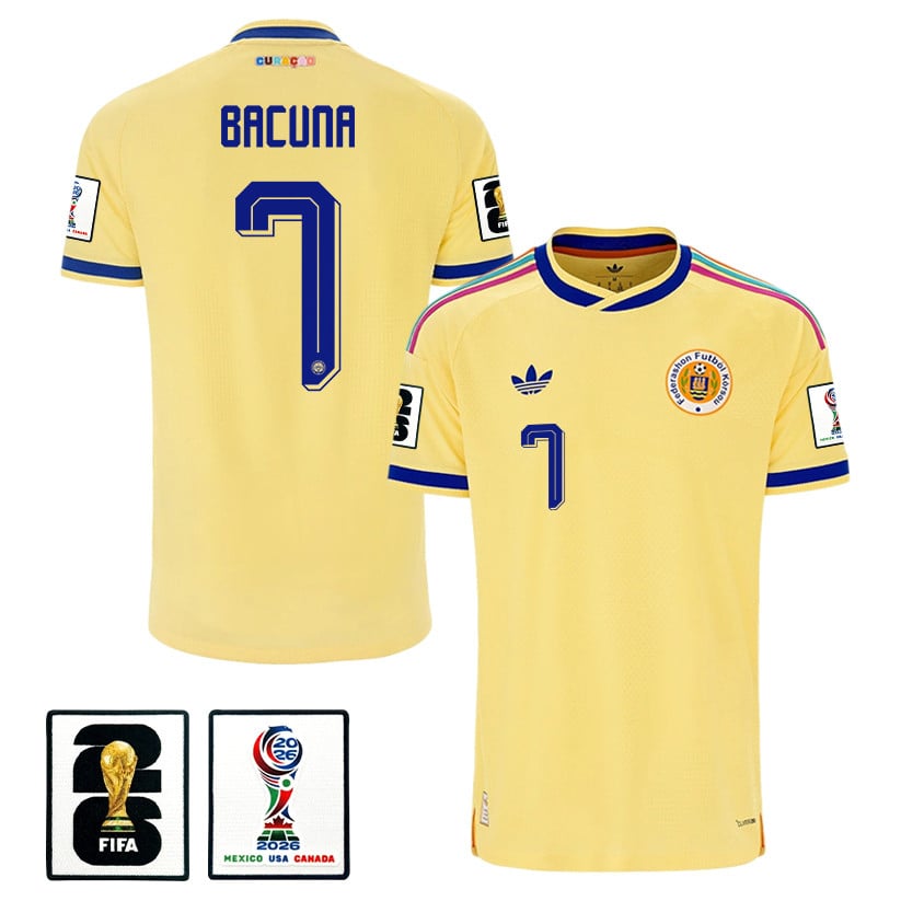 Juninho Bacuna 7 Curaçao National Team 2026 Away Jersey - Yellow, Men