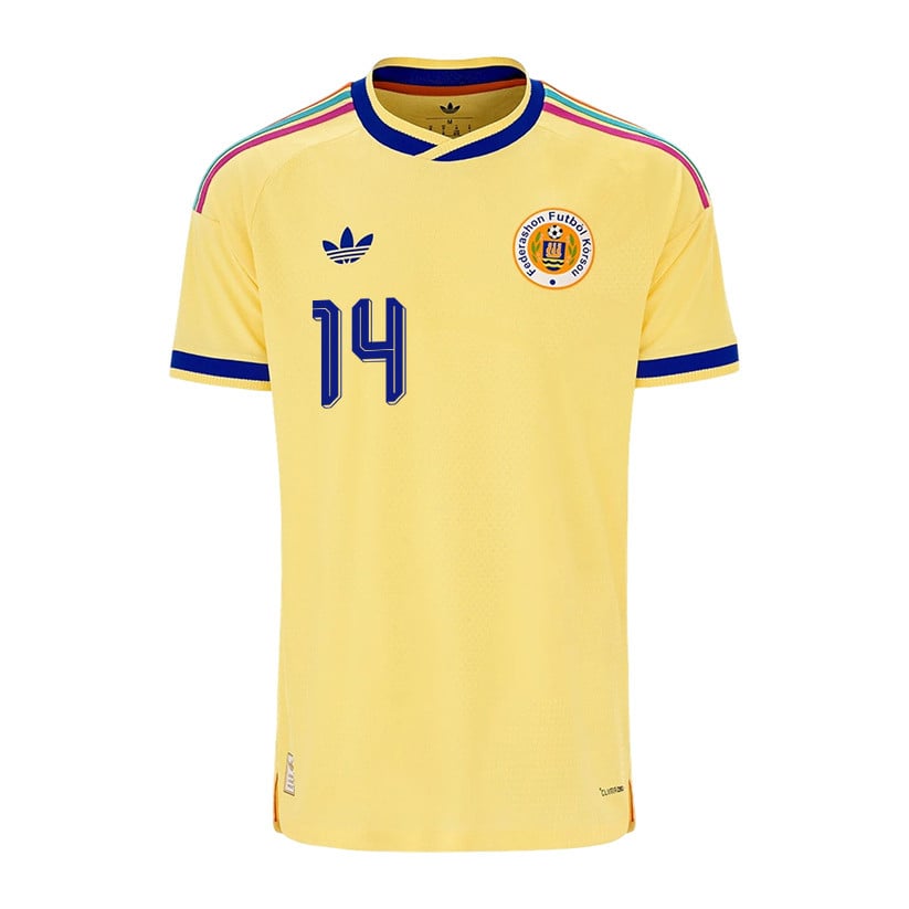 Kenji Gorré 14 Curaçao National Team 2026 Away Jersey - Yellow, Men