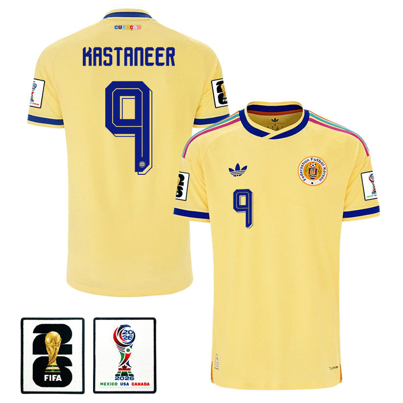 Gervane Kastaneer 9 Curaçao National Team 2026 Away Jersey - Yellow, Men