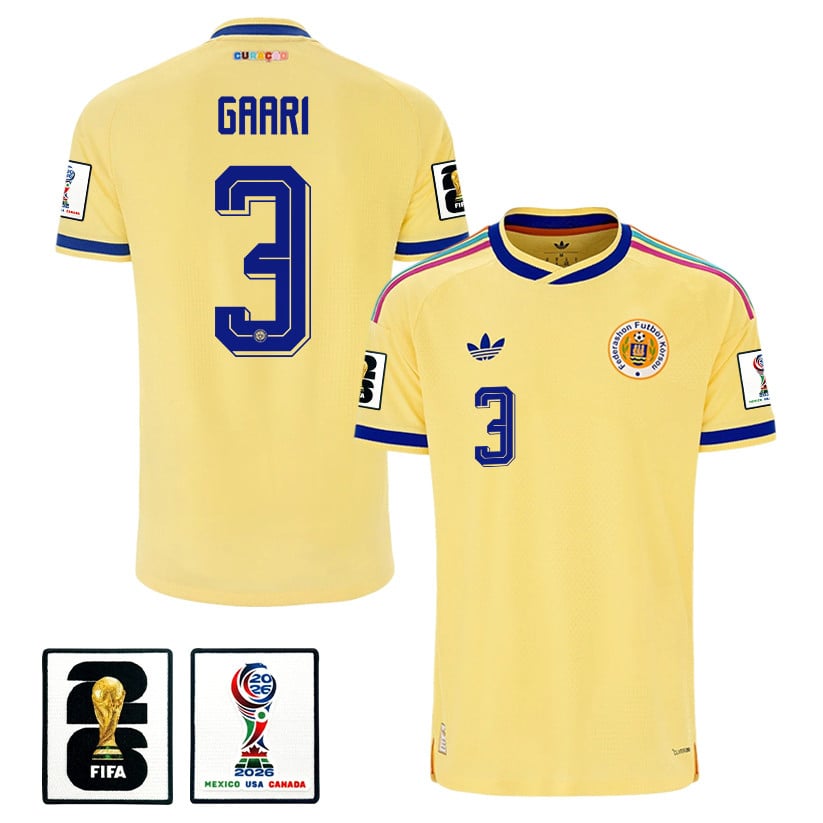 Juriën Gaari 3 Curaçao National Team 2026 Away Jersey - Yellow, Men