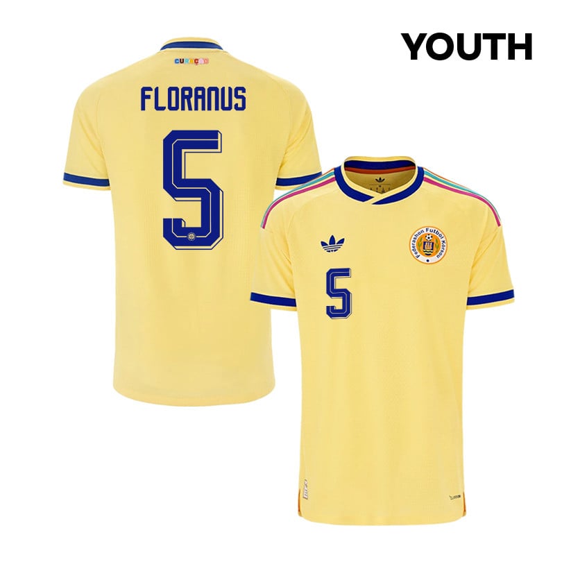Sherel Floranus 5 Youth Curaçao National Team 2026 Away Jersey - Yellow