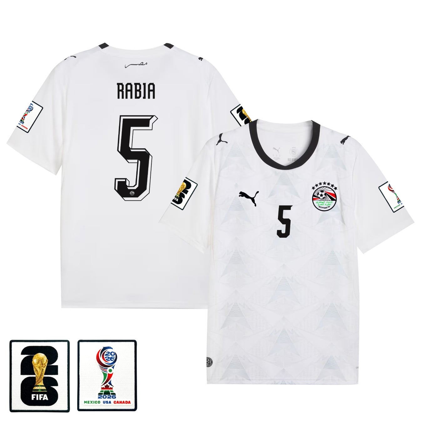 Rami Rabia 5 Egypt National Team 2026 Away Jersey - White, Men